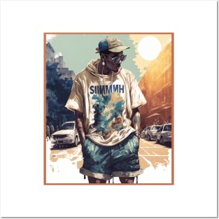 Hip Hop graphic Illustration of a Man Posters and Art